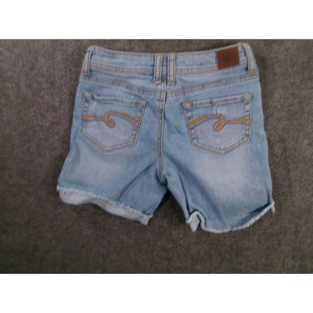 Justice Jeans Shorts Girls 14 Light Blue Distressed Frayed Causal Summer